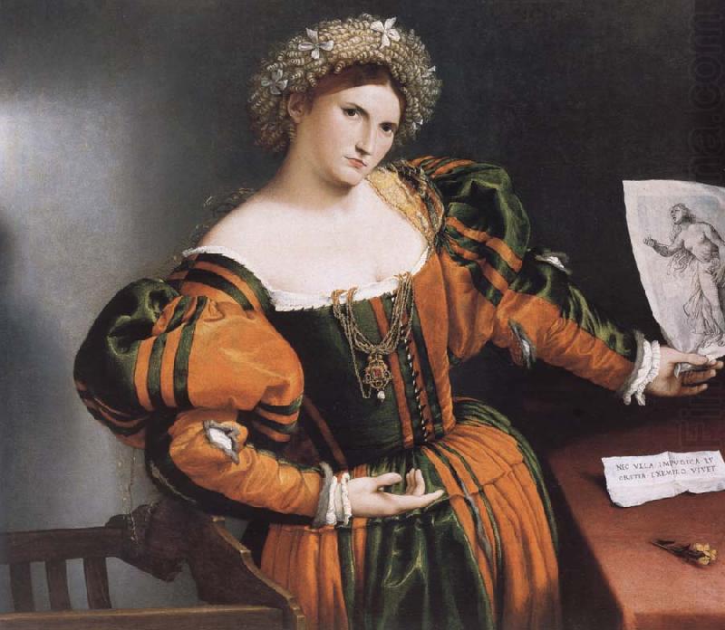 Palma Vecchio Portrait of a young bride as flora china oil painting image